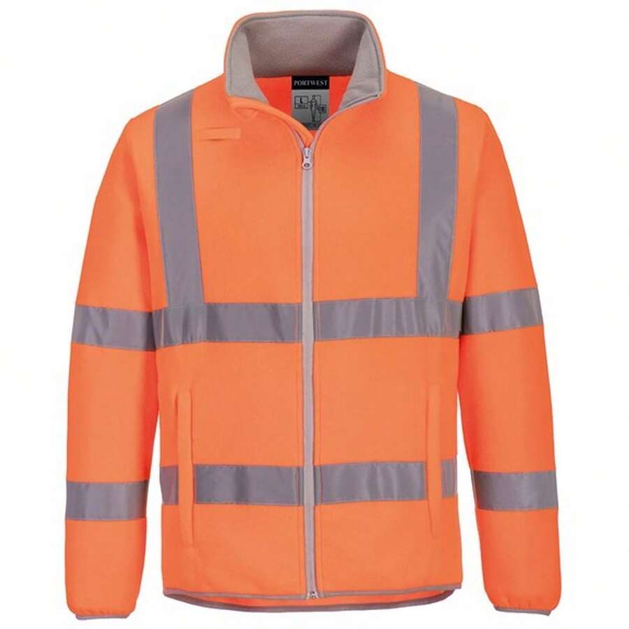 Portwest Unisex Adult Friendly Hi-Vis Fleece Jacket - Orange - View 1