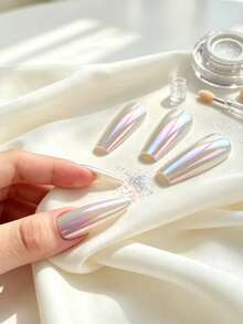 Bubuk Kuku Aurora Cermin Mengkilap, Seni Kuku Dekoratif Glamor untuk Profesional Salon dan Penggemar DIY, Dilengkapi dengan Aplikator - MultiWarna - View 3