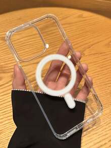 透明 MagSafe 磁吸無線充電手機殼，相容於 Apple 18 Pro Max 18 Pro 18 17 Pro Max 17 Pro 17 16 16E 15 14 13 12 Pro Max Plus - 無色 - 查看 3