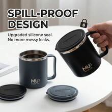 304 Stainless Steel Drinking Cup Portable Coffee Mug Double Layer Cup For Cold And Hot Drinks Sealed Reusable Tumbler - Multicolor - View 5