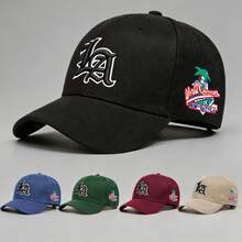 1 Pc Men's Gothic Letter LA Embroidered Fashion Baseball Cap, Adjustable Design, Suitable For Outdoor Activities, Travel, And Running - Multicolor - View 2