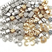 1/5/10/20/40pcs Random Style Stainless Steel Modular DIY Bracelet Pendant Accessories, Electroplated Gold And Silver Mixed Color Random Shape Detachable Square Module Charms, Handmade Bracelet Jewelry Decoration Pendants, Jewelry Making Accessories - Multicolor - View 2