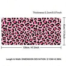 1pc Retro Bright Pink Leopard Print Extended PU Leather Large Desk Mat, 2D Printed Washable Non-Slip Rectangular Keyboard Leather Mouse Pad, Aesthetic Halloween Animal Mat For Home Office School Gamers - View 12