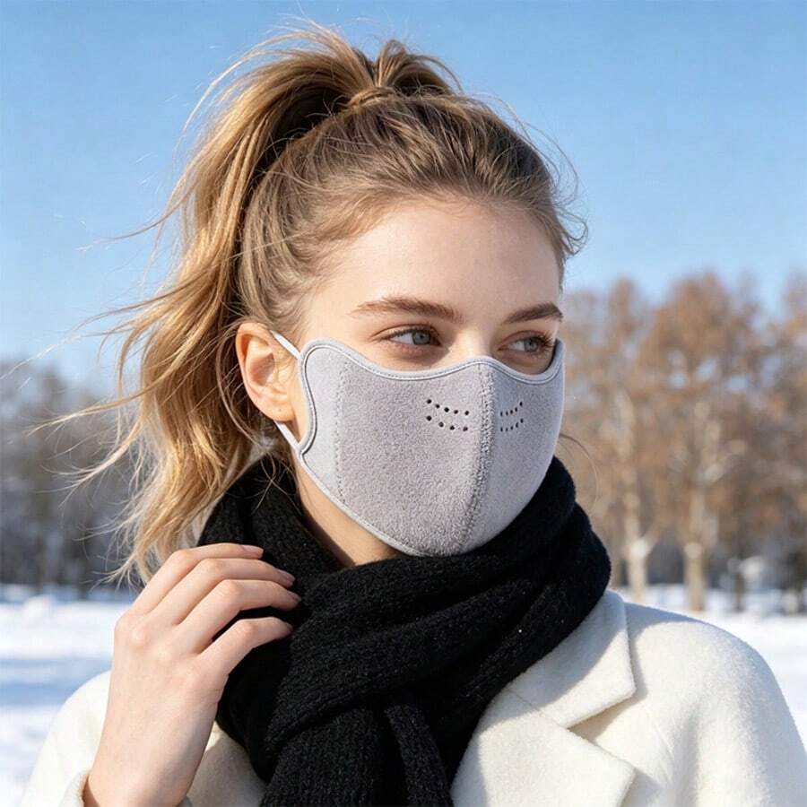 Autumn/Winter 3D Stereo Warm Face Mask, Unisex, Adjustable Ear Loops, Eye Corner Protection, Thermal Lined, Breathable, Windproof, Cycling Face Cover, Multi-Color, Reusable, Women's Accessory Mask, Halloween, Christmas, Outdoor, Breathable, Windproof, Cycling Face Cover - Multicolor - View 1
