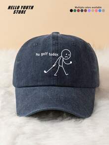 1pc Classic Baseball Cap Printed With "No Golf Today." Pattern, Lightweight & Comfortable All-Season Wearable Multi-Functional Duck Bill Hat, Unisex Outdoor Casual Sports Cap Suitable For Daily Life And Street Outings - A - View 14