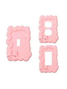 Pink Bow Wavy Light Switch Cover Plate, Cute Decorative Wall Switch Protector,Bow Tie Wall Plate Light Switch Cover | Decorative Panel Power Outlet Cover For Kitchen, Office, And Hote - Multicolor - View 9