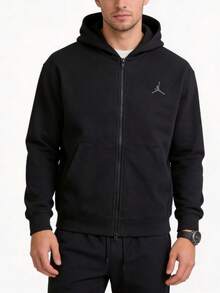 Nike Loose Fit Colorblock Woven Hooded Windbreaker Casual Versatile Everyday Basic Sports Jacket Men's White/Grey - Black - View 2