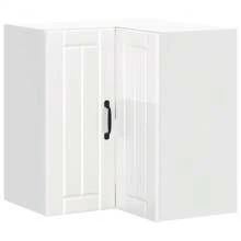 vidaXL Lucca Armario de pared de cocina de esquina blanco brillante - Blanco - Ver 2