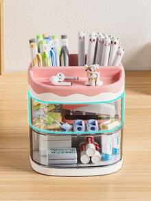 1pc Children's Hair Accessories Rotating Storage Box, Multi-Layer Plastic Storage Box, Drawer Storage Box, Baby Hair Accessories Organizer, Travel Cosmetic Organizer And Cosmetic Storage, Rotatable Storage For Hair Clips, Hair Accessories, Hair Bands, Makeup Sponges, Jewelry, Rings And More, Dust-Proof Box, Holiday Gift, Halloween Gift - View 5