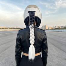 Wig Braid For Helmet Decoration,Helmet Braids With Monster Claw Reflective Scratch Stripe Vinyl Sticker And Detachable Bow Ribbon,Motorcycle Helmet Wig Braid, Many Colors Bicycle Helmet Braids Hair Tails (Helmet Not Included) - Multicolor - View 19