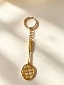 1pc Mini Realistic Badminton Racket Keychain Pendant, Sports Event Creative Souvenir Small Gift Alloy Badminton Racket Accessory - Multicolor - View 1
