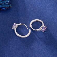 Bamoer 1pc Anting Tunggal Bintang Opal Perak Sterling 925 dengan Sekrup Belakang, Perhiasan Telinga Piercing Helix Kristal Bulan dan Bintang Surgawi untuk Wanita, Termasuk Kotak Hadiah - Perak - View 8