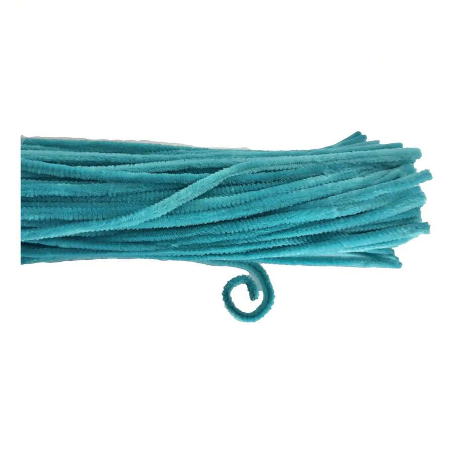 100 Chenille - Limpia Pipas Normal -manualidades = Full - 52n VERDE AGUA OBSCURO - azul celeste - Ver 1