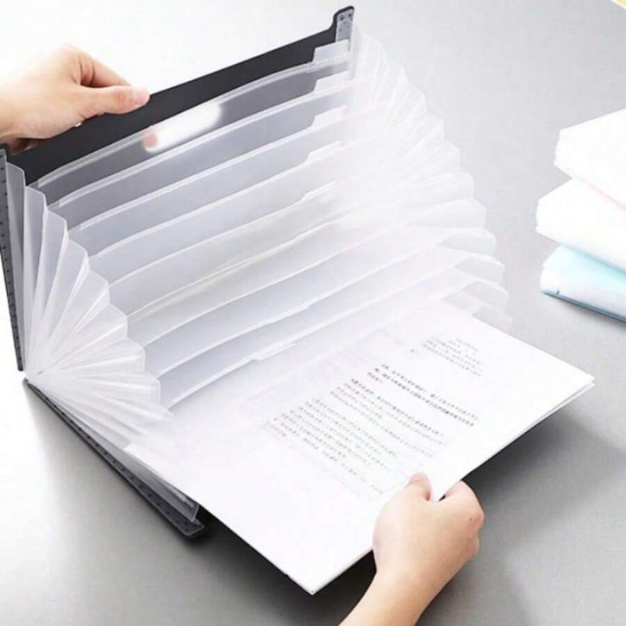 Túi đựng hồ sơ dạng xếp cầm tay A4 khổ ngang, túi đựng bài thi nhiều ngăn dung tích lớn dạng đứng, bìa hồ sơ tài liệu cho học sinh, túi đựng hồ sơ văn phòng - Nhiều màu - Xem 1