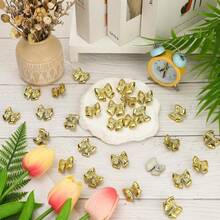 12pcs/24pcs Cute Gold Bow Decorative Push Pins, Suitable For Office - Heart - View 7