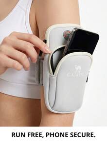 CAMEL CROWN Unisex Running Armband Phone Holder Sports Arm Storage Bag Wrist Pouch For Outdoor Activities - Milky White - View 4