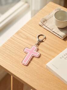 1pc/6pcs Christian Faith Jesus Cute Graphic Acrylic Keychains, Includes Colorful Vintage Letter Collage "JESUS LOVES YOU" Block, Open Arms Cartoon Jesus Wearing "Jesus Loves You" Red Strap, Irregular Shaped Pendant - Multicolor - View 10