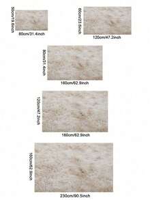 1 pieza Alfombra de área suave y esponjosa para sala de estar y dormitorio, antideslizante, decoración de habitación - Beis - Ver 3