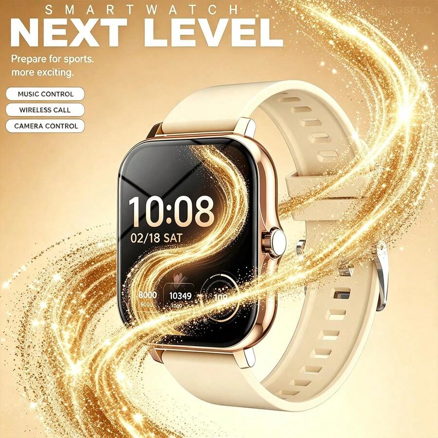 1.83-Inch Full Touch Screen Unisex Smartwatch With The Following Features: Call Answering, Message Alerts, Music Control, Remote Camera, Pedometer, Calorie Tracking, Multiple Sports Modes, Alarm, Call And Message Notifications, Compatible With Android And IOS