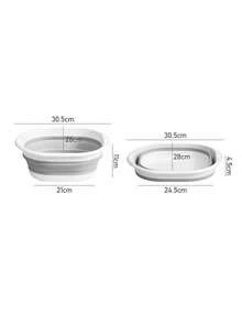 1pc Foldable Basin With Wrist Strap, Wash Basin/Vegetable Basin/Foot Basin, Easy To Clean, Lightweight And Foldable, Thickened Plastic Washing Bucket, Suitable For Foot Soaking, Laundry, Vegetable And Fruit Washing, Home, Dorm, Camping And Travel Use - Multicolor - View 20