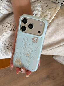 Polka Dot Lily Flower Letter Phone Case Compatible With Apple 18 Pro Max 17 New 16 Pro Women 17 Pro Premium Full Coverage 18 Pro Creative Anti-Drop Niche Ins Art - Mint Green - View 11