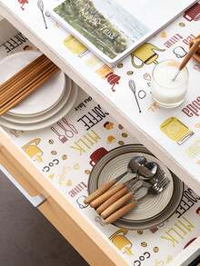 1 Roll 30*200cm Multipurpose Kitchen Lining, Non-Adhesive Cartoon Foam Print Moisture & Water Proof, Oil Proof For Wardrobe & Slippers, For School, Office, Home Use, Travel, Back To Classroom - Multicolor - View 9