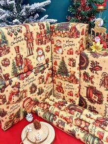 4/8PcsChristmas Wrapping Paper,50x70cm Luxury Holiday Gift Wrap With Santa Claus, Nutcracker,Magic Portal&Gift Bear Prints, Christmas Gift Packaging Paper For Presents,Birthday,Holiday Parties, DIY Crafts&Festive Decorations,Christmas Wrapping Paper - Multicolor - View 4
