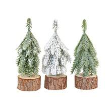 Artificial Mini Christmas Tree , Mini Snow Frost Trees Winter Small Pine With Wood Base For Christmas Winter Decoration - Multicolor - View 8