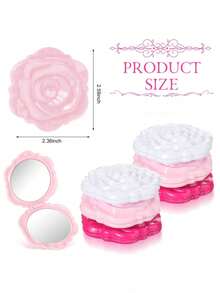 5 Pcs Cermin Kompak Mawar, Cermin Lipat Genggam Mini Warna Pink untuk Riasan dan Perjalanan, Hadiah Bridesmaid - Beraneka warna - View 4
