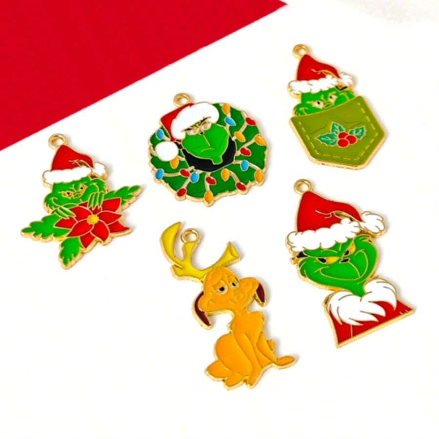 The Grinch Christmas Monster Oil Drip Alloy Cross-Border Accessory Keychain Necklace Bracelet Pendant - Multiple Styles+ - View 1