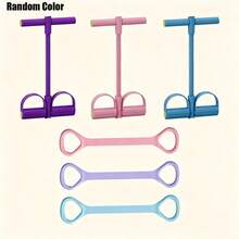 Bộ 2 món/1 set dụng cụ tập giãn cơ tại nhà đa năng bằng silicone gel unisex, dây kháng lực hình số 8 cho vai và lưng + dây kháng lực đạp chân 6 ống, phù hợp giãn cơ chân, tay, lưng và mở ngực - Nhiều màu - Xem 2
