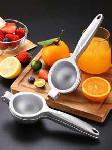 1pc Multi-Color Metal Fruit Juicer, Manual Juicing Machine - Silver - View 2