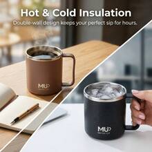 304 Stainless Steel Drinking Cup Portable Coffee Mug Double Layer Cup For Cold And Hot Drinks Sealed Reusable Tumbler - Multicolor - View 4