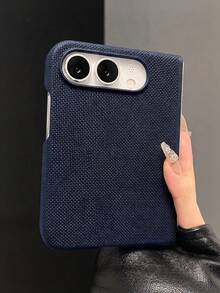 1PC Luxury Magnetic Tech Fabric Phone Case Compatible With IPhone Fold Ultra Slim Profile, Magnetic Wireless Charging Capability, And Made From Premium Shockproof Fabric For Complete Protection - Navy Blue - View 2