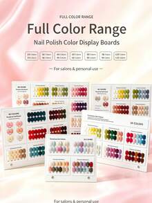 Multi-Color Nail Polish Display Board With Blank Nail Tips And Number Stickers, Includes 24-120 Color Nail Color Swatches, Nail Salon Sample Display Palette, Suitable For DIY Nail Art - Multicolor - View 1