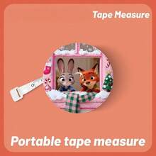 1pc Disney [One-Click Retraction] 2.0m Tape Measure, Judy Nick Peripheral Three-Circumference Measuring Tape Soft Leather Ruler Household Measurement Tape Ins High Aesthetic - Multi-color - View 3