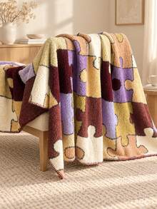 1Pc Custom Embroidered Dopamine Knit Blanket, Personalized Custom Name Embroidery, 5 Color Options, For Living Room Bedroom Couch, Ideal Holiday Gift For Family Members, Friends And Relatives, Indoor Home Decor - Multicolor - View 10