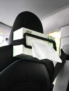 2pcs Car Tissue Box Clips – Adjustable Elastic Strap Holder – Universal Black Mount For Sun Visors And Headrests – Multifunctional Interior Tissue Organizer – Compatible With Most Car Models - Multicolor - View 6