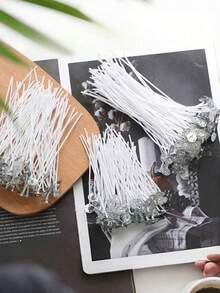 100pcs Cotton Candle Wicks With Base, Low Smoke Pre-Waxed Wick,Candle Making Kit Wicks, For DIY Candle Making, Aromatherapy And Handmade Craft Supplies - 100pcs - View 10