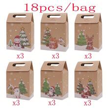 6pcs/18pcs/30pcs Christmas Candy Chocolate Kraft Paper Gift Boxes For Holiday Gift Packaging, Suitable For Party Favors, Baking DIY Gifts, Small Accessory Gift Wrapping - View 10