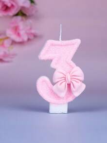 1pc-12pcs Straight Candles Creative Number Candles Cute Bowknot Birthday Candles Holiday Party Anniversary Cake Candles Pink - Pink - View 14