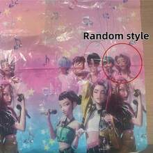 Hasbro 1pc K-POP Demon Hunter Girl Group Disposable Tablecloth Set With Colorful Musical Notes And Stars In A Dreamy Gradient Party Style. This Cartoon-Themed Popular Singing Idol Print Plastic Tablecloth Is Waterproof And Oil-Proof, Perfect For Girls' Birthday Parties, Family Gatherings, Holiday Celebrations, And Themed Decorations. Thickened, Durable, And Easy To Clean, Simply Discard After The Party Without Washing. Comes With Matching Printed Tissues For A Truly Immersive Atmosphere. - Random - View 6