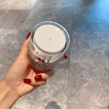 1pc Rhinestone Decorated High-End Vacuum Cream Jar Cosmetic Dispenser Bottle Travel Portable Pump Foundation BB Cream Lotion Bottle - View 8