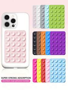 Silicone Suction Cup Phone Stand, Waterproof Adhesive Base, Compatible With Most Phones, Universal Selfie Video Ring Holder (Random Color & Style) - A - View 2