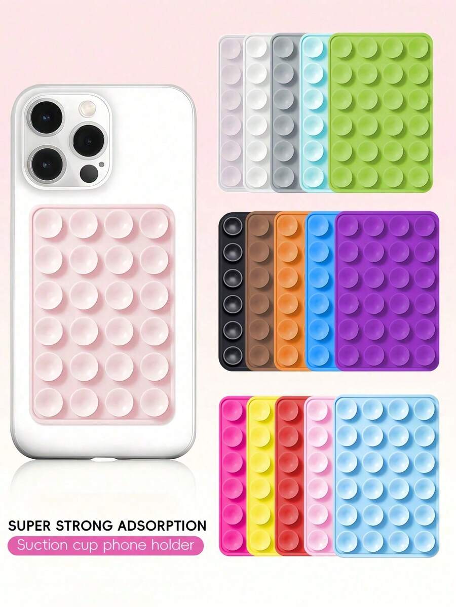Silicone Suction Cup Phone Stand, Waterproof Adhesive Base, Compatible With Most Phones, Universal Selfie Video Ring Holder (Random Color & Style)