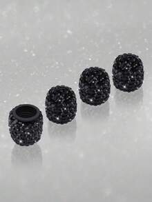 4pcs Rhinestone Valve Stem Caps Universal Car Tire Cap Full Crystal Auto Tire Valve Core - A - View 12
