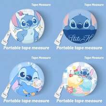 1pc Disney [One-Click Retraction] 2.0m Tape Measure, Stitch Cute Peripheral Body Measurement Tape Soft Leather Ruler Household Measurement Tape High Aesthetic - Multi-color - View 1