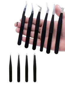 New Fiber Tip Eyelash Extension Tweezers, 90-Degree Curved Precision Design, Suitable For All Eyelash Enthusiasts, Professional Grade Eyelash Transplant Tweezers - Multicolor - View 9