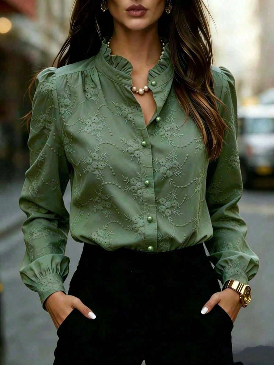 Women Tops - Dark Green - View 1