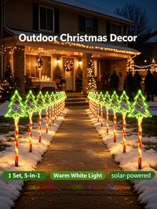 1pc Solar Christmas Tree Light, Waterproof Christmas Tree Design Lawn Decorative Light, Suitable For Christmas Tree Decoration, Winter Outdoor Garden Courtyard, Path, Fence, Step, Terrace, And Christmas Party Atmosphere Lights - Christmas Tree - View 9